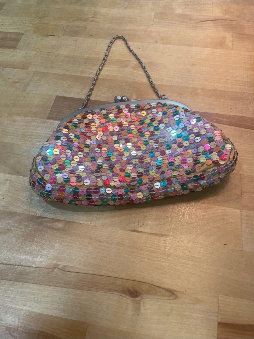 Sequined Multicolor Evening Clutch Handbag